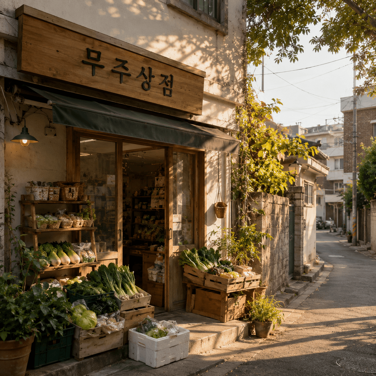서울 동대문구 휘경동 골목, 작은 간판 가게 외관